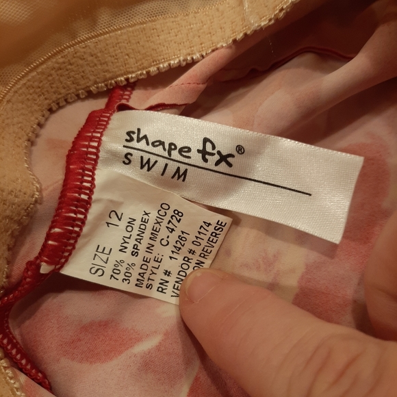 SHAPE FX Red Floral Tankini Size 12 - Picture 2 of 6
